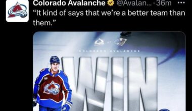 Avs social takes a shot at Wallstedt’s comment from the last matchup