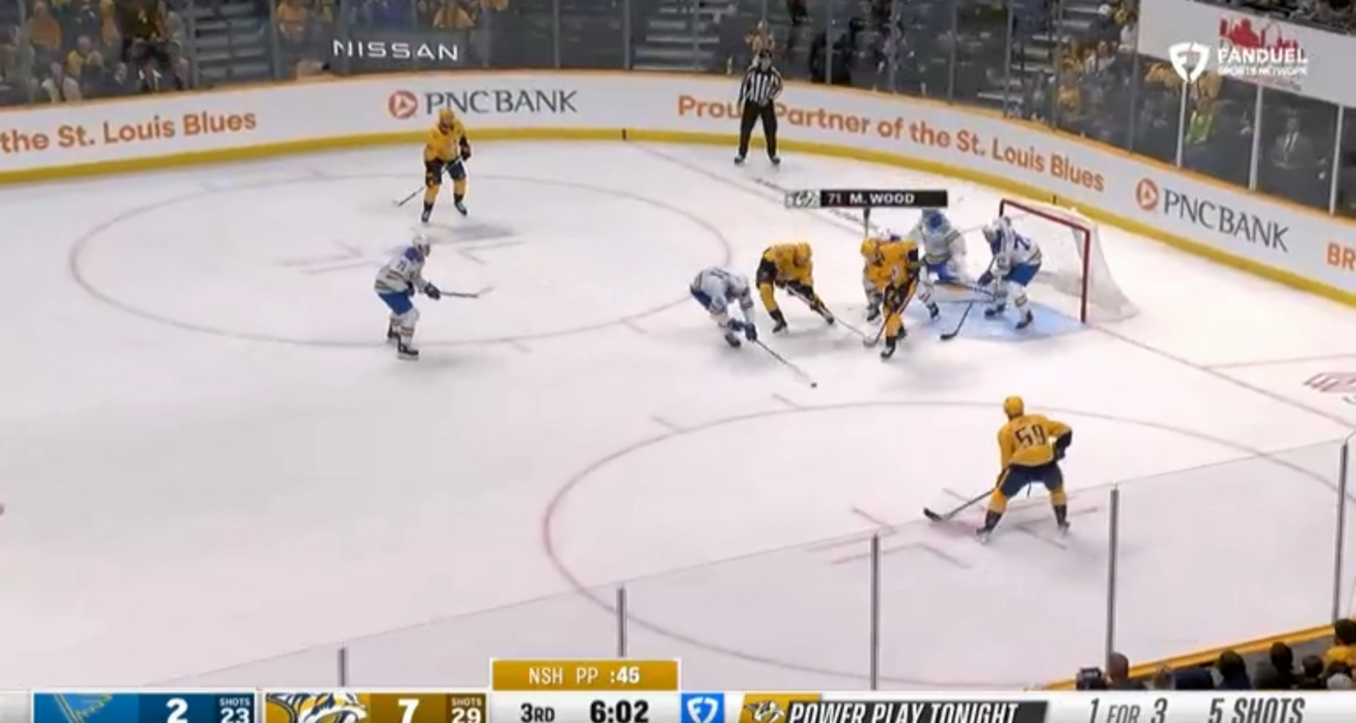 Clipped the moment in which a Blues announcer suggested injuring Fil for being on the PP while up 7-2
