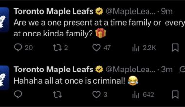 When the Leafs twitter admin forgot to switch accounts.