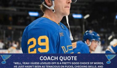STL Blues coach Jim Montgomery on Johnnie Burgers being benched…