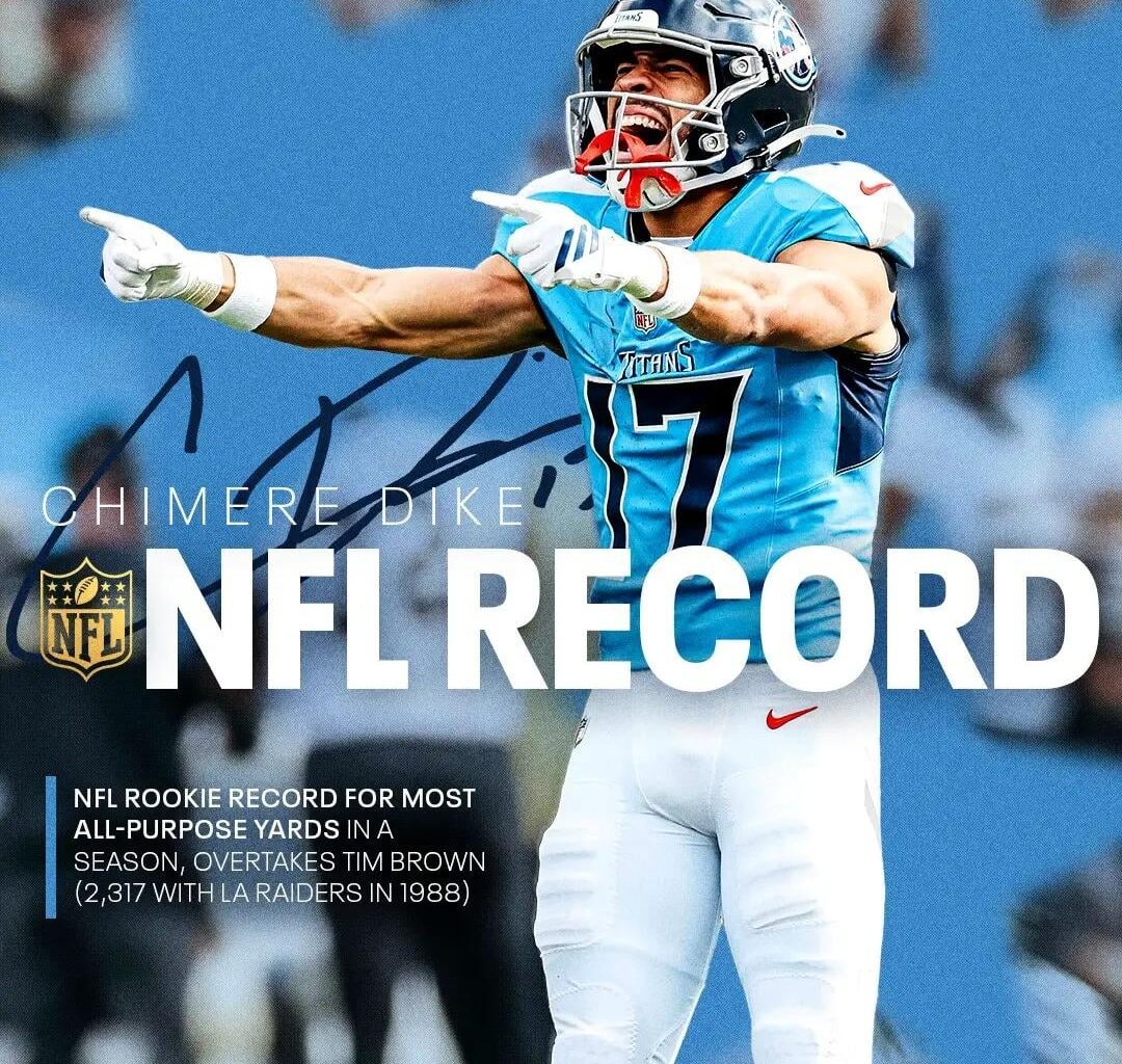 Dike just broke the Rookie all purpose yard record