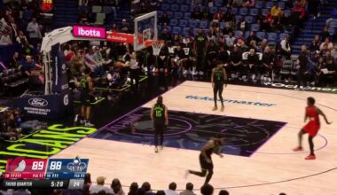 Sidy drives in for the big dunk, then Deni finds him on the fastbreak for another slam