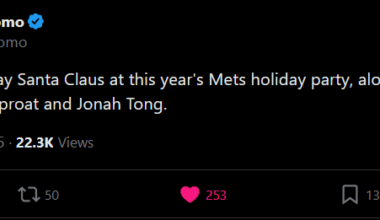 "Clay Holmes will play Santa Claus at this year's Mets holiday party, alongside elves Nolan McLean, Brandon Sproat and Jonah Tong."