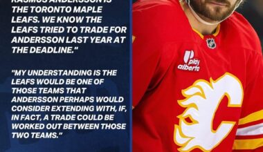 Leafs continue to explore a potential trade for Rasmus Andersson