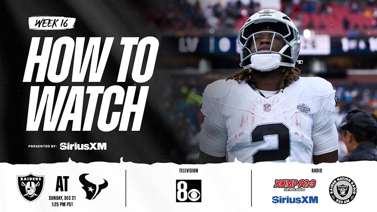 How to watch, listen to and livestream Raiders at Texans - Raiders.com