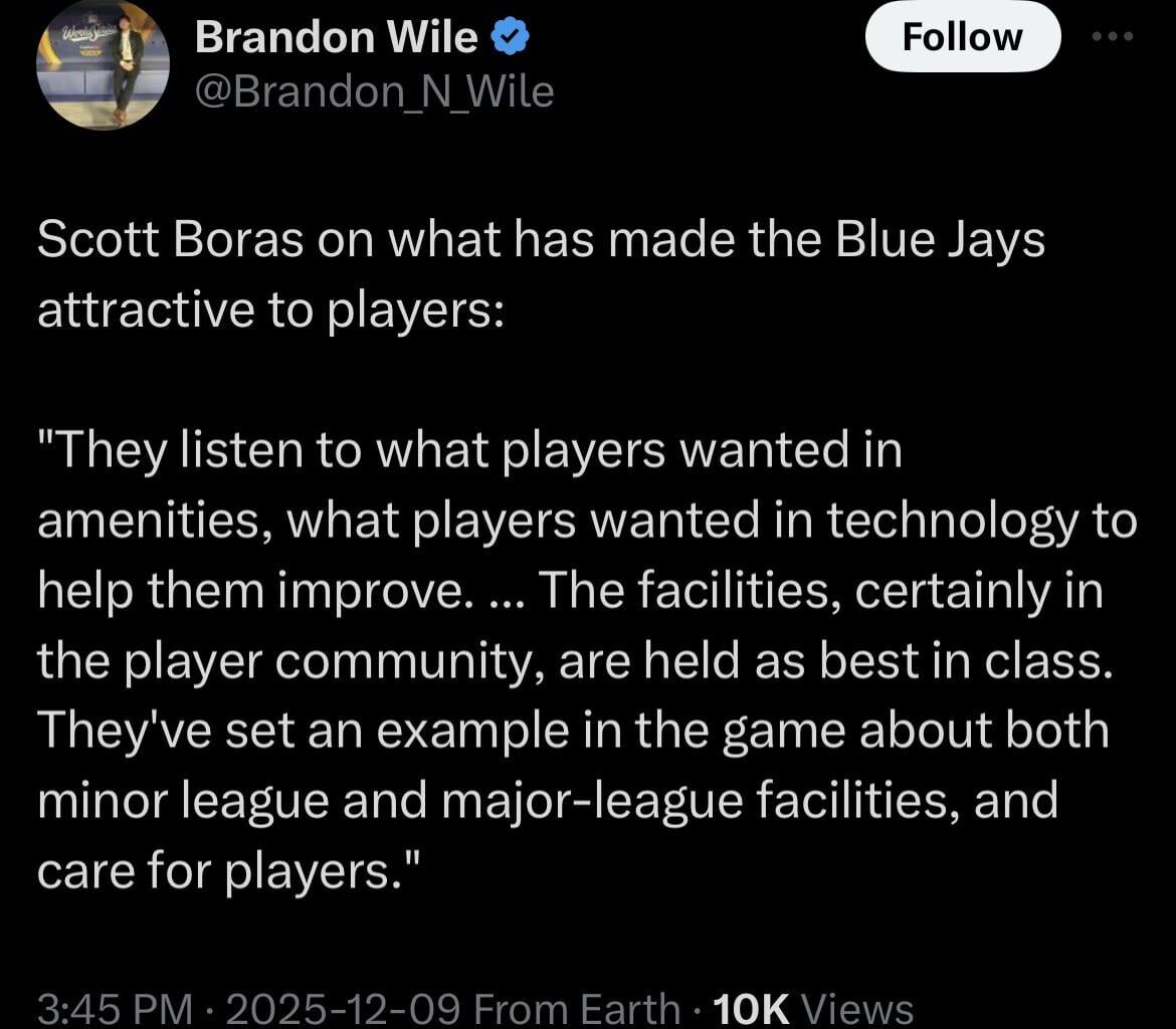 Scott Boras on what has made the Blue Jays attractive to players: