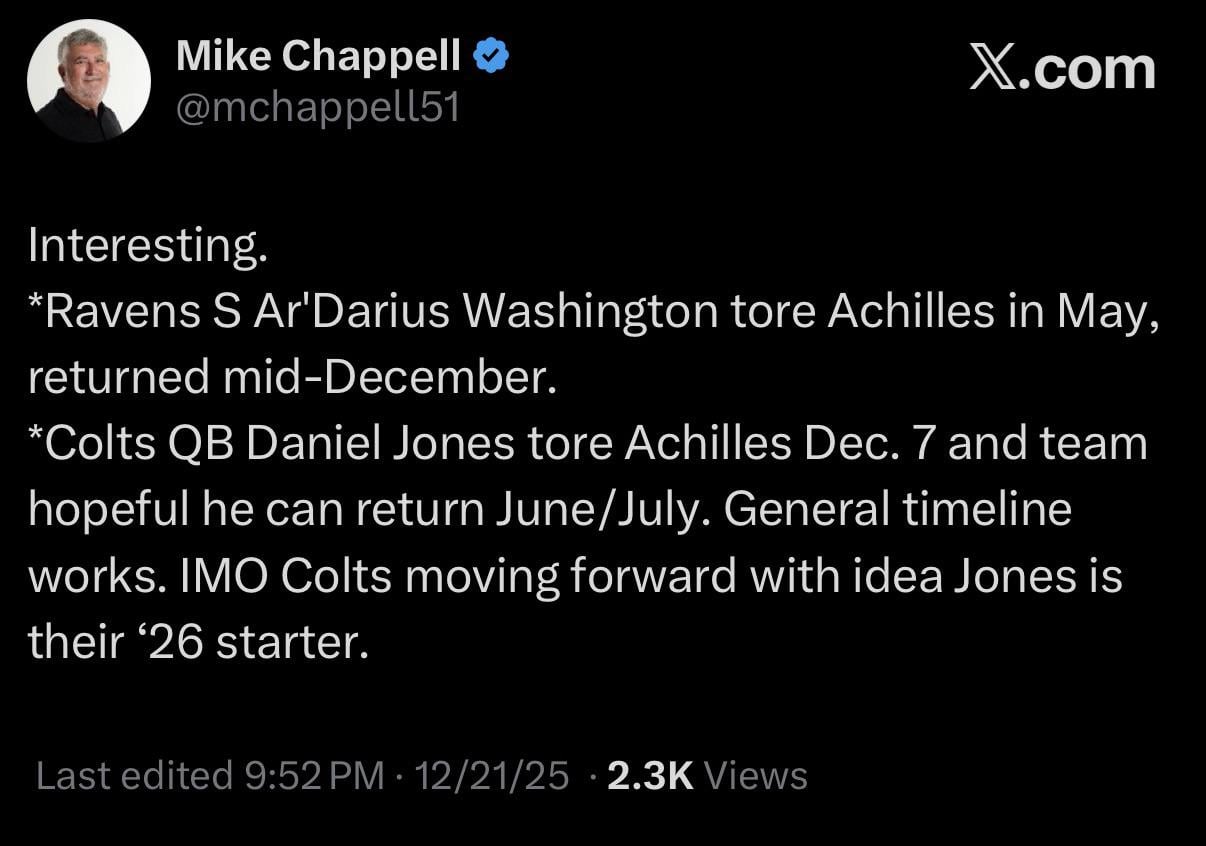 For those thinking Daniel Jones is out for 12 months, he ain’t.