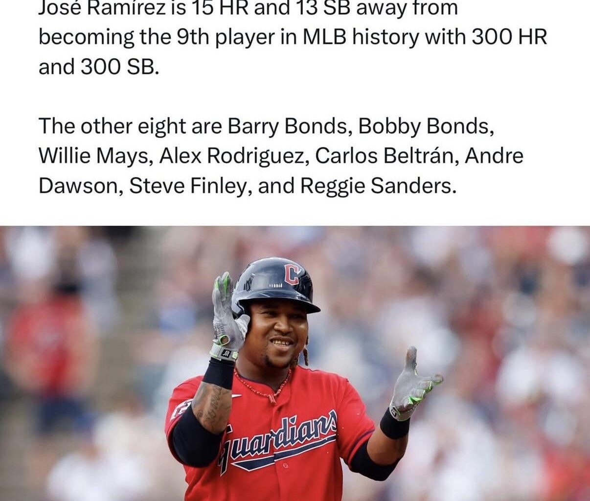 José Ramírez closing in on the 300/300 club