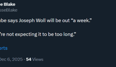 [Blake] Craig Berube says Joseph Woll will be out "a week." Says, "we're not expecting it to be too long."