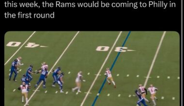 [Clark] With the 49ers win tonight, if the playoffs started this week, the Rams would be coming to Philly in the first round