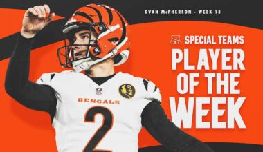 Evan McPherson Named AFC Special Teams Player of the Week