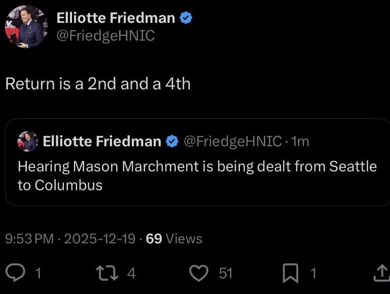 Marchment to Columbus for a 2nd and 4th