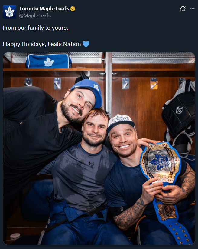 "From our family to yours, Happy Holidays, Leafs Nation 💙" Domi Snaps The Losing Streak With A Belt-Winning Effort