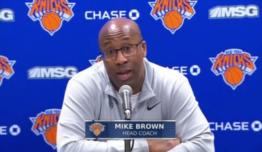 Mike Brown on Brunson's dagger in Indiana: "We call a timeout - we took another timeout, drew up a different play. And as Jalen's walking out on the floor, Jalen turns to me and says 'I'm getting this win. I'm going for it.' I said you do you. That's who you are... I'm glad I'm a part of his team."