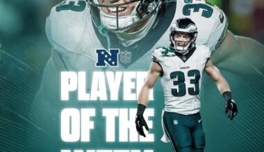 [PhiladelphiaEagles] COOOOOOP 🗣 Cooper DeJean is your NFC Defensive Player of the Week!
