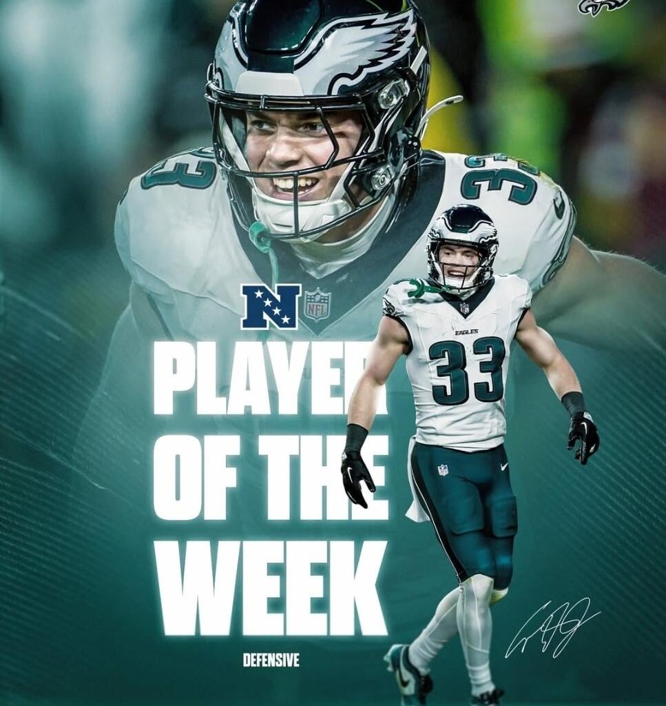 [PhiladelphiaEagles] COOOOOOP 🗣 Cooper DeJean is your NFC Defensive Player of the Week!