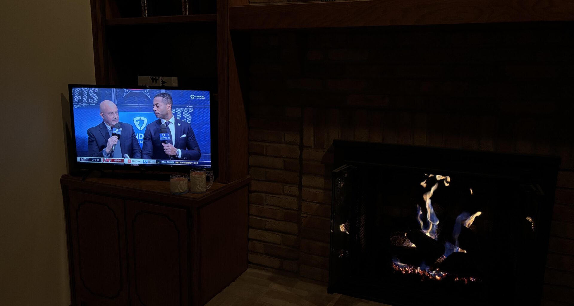 Settled in for the game with nog from our 1995 Batman Forever McD’s glasses