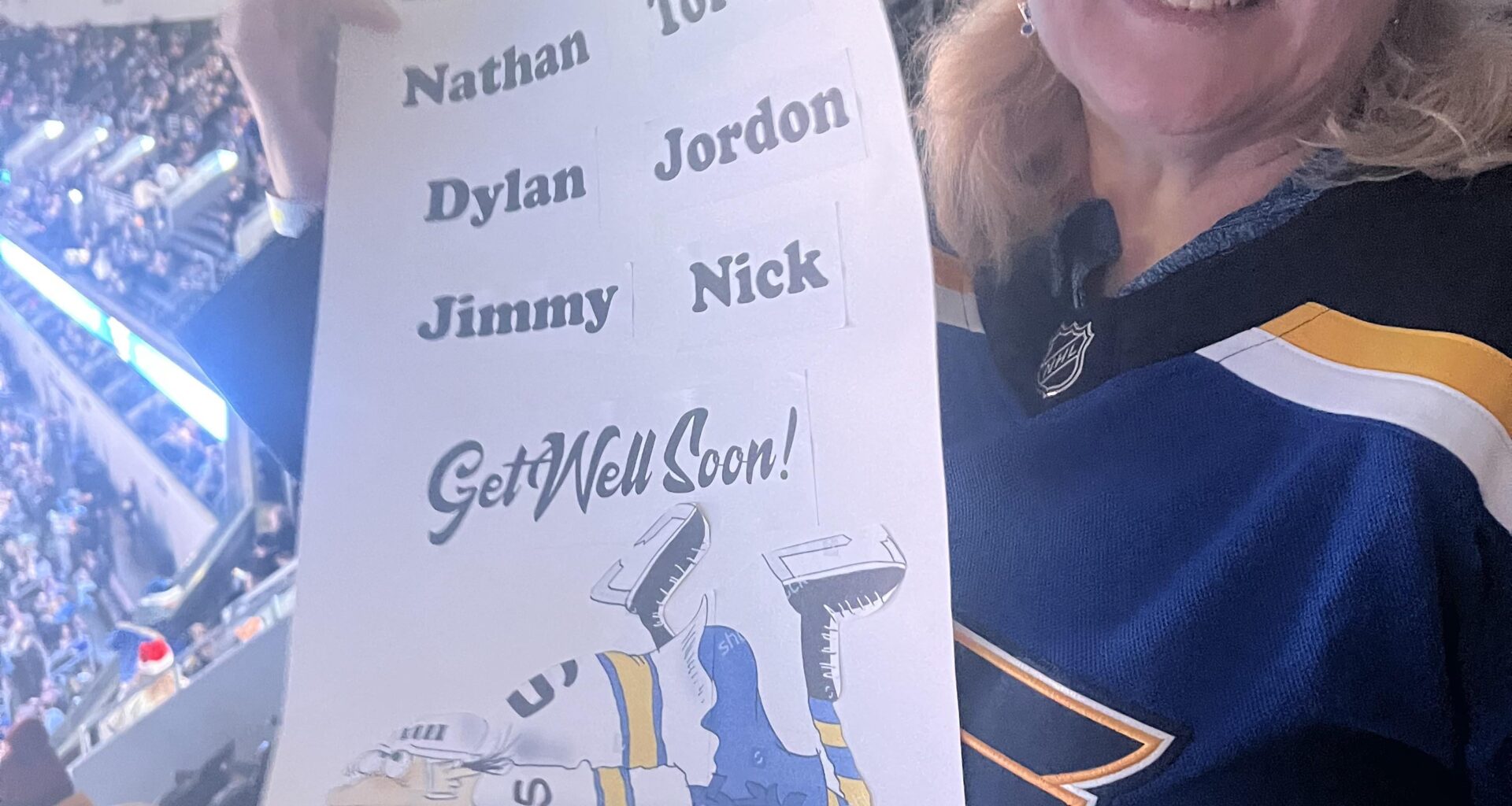 My Poster at tonight’s game(made the Jumbotron!)