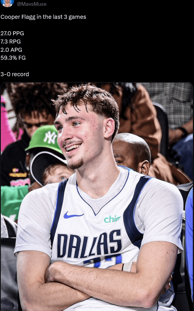 Cooper Flagg's Elite Production Over The Last 3 games: 27.0 PPG, 7.3 RPG, 2.0 APG 59.3% FG, 34.2 MPG. Cooper Is The Youngest Ever To Score 20+ Points In 3 Straight Games. Only Other 18 Year Old With 3 Straight 20+ Games All Time: LeBron James. 3-0 W/L Record