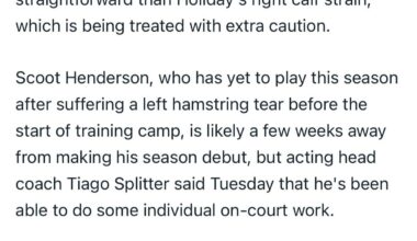 Full injury update from Sean regarding Jrue, Scoot, Matisse, Clingan & Rob