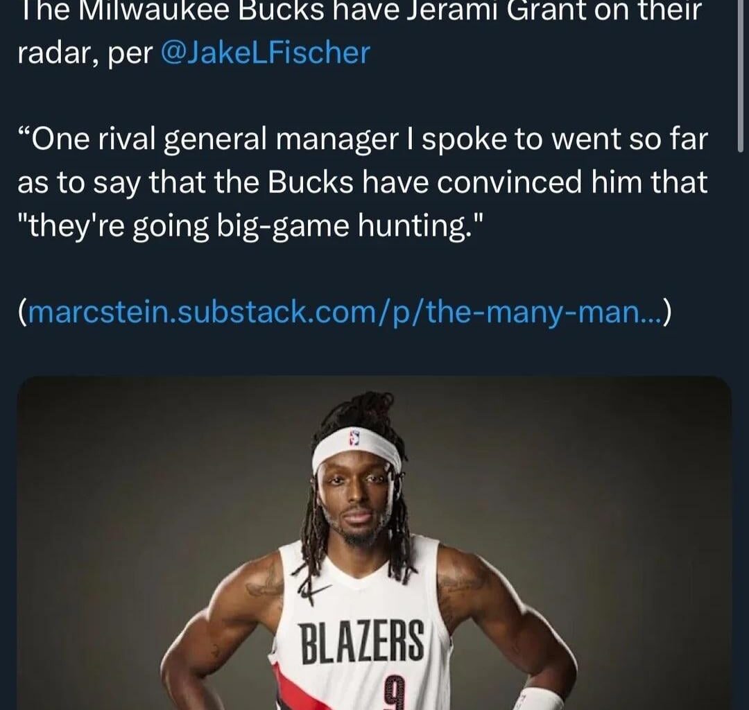 Milwaukee is interested in Jerami Grant, per Jake Fischer