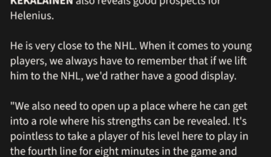 Jarmo's response to Finnish press on why Helenius wasn't sent to world juniors (Google translated)
