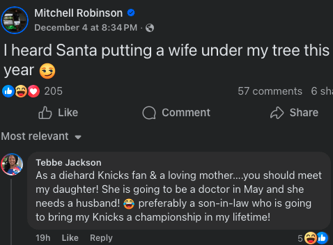 Mitchell Robinson on Facebook: