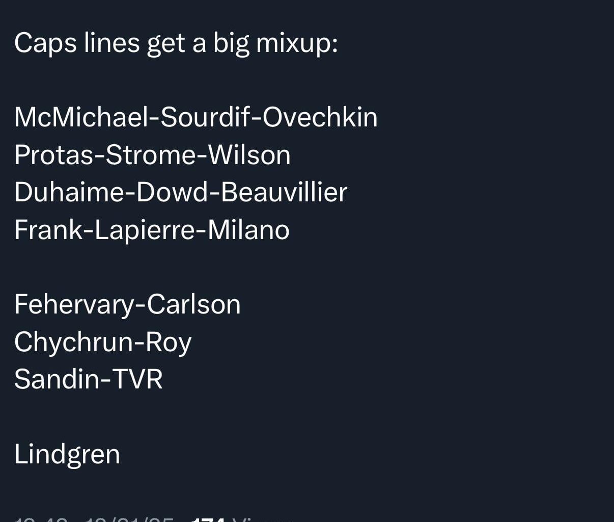 Lines for tonight. This needed to happen, and I’m excited to see how this works.