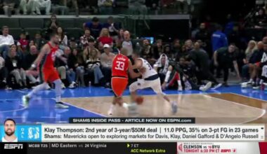 [Charania] Klay Thompson, if traded, prefers to land in a contending situation. The Mavericks will be entertaining talks between now and the trade deadline.