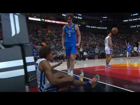 Josh Giddey Flexes After This Two-Handed Poster Dunk