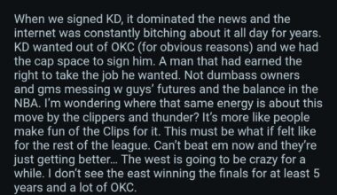 You guys must laugh at other fanbases losing their mind saying you broke the league.