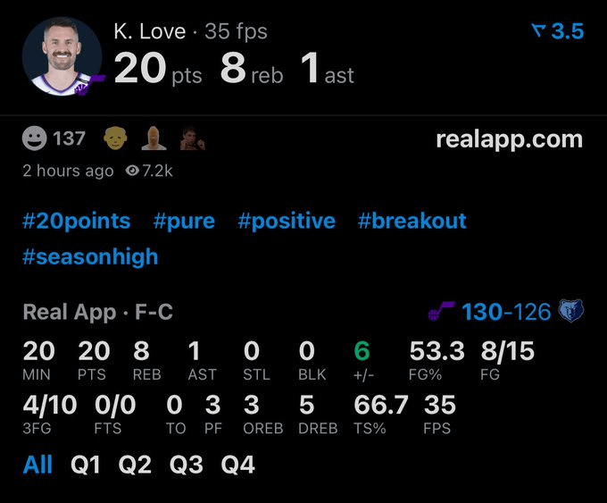 Ladies and Gentlemen, we have been blessed with a Kevin Love 20 pointer