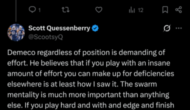 Scott Quessenberry on playing for Demeco.