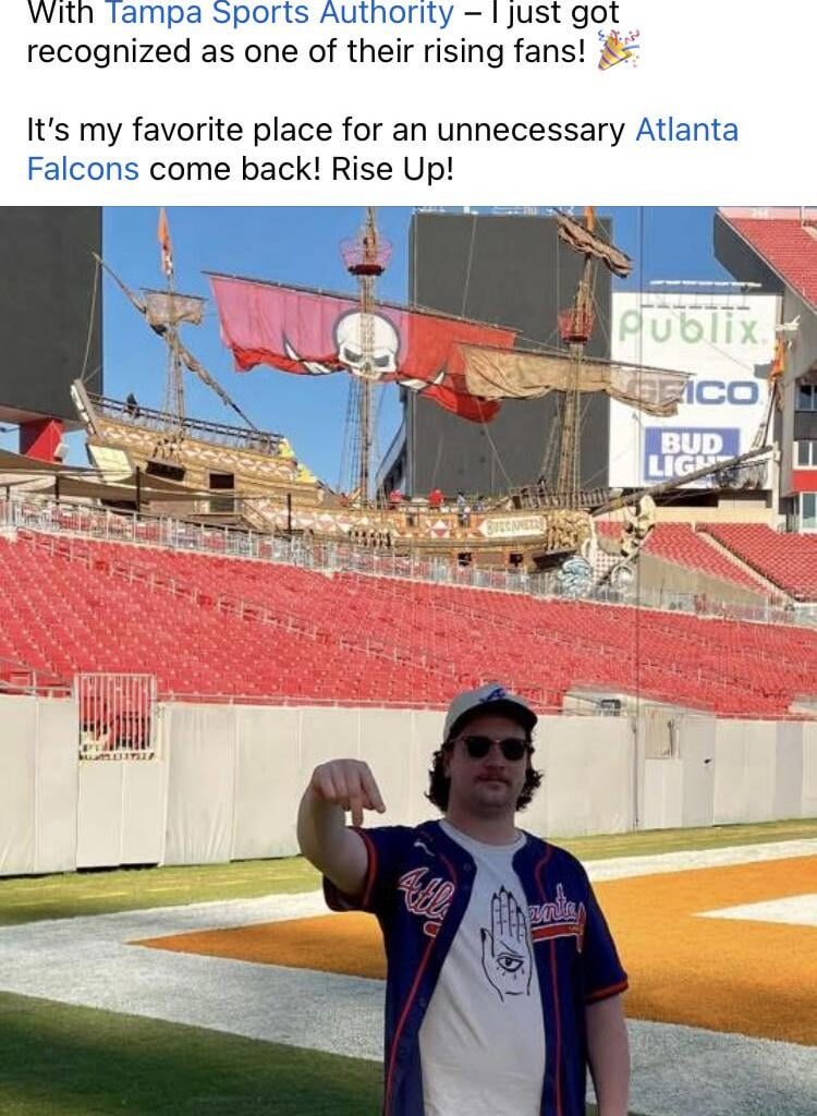 Went to TNF last week, took a tour of Raymond James the next day, then Bucs named me a “Rising Fan”…..