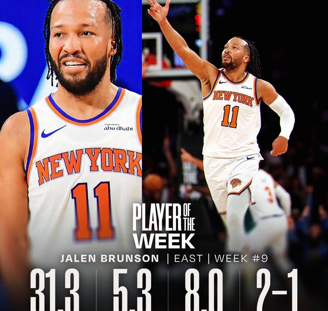 Jalen Brunson is named NBA Eastern Conference Player of the Week