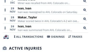 Avalanche have called up Tristan Nielson from Colorado Eagles (Puckpedia)
