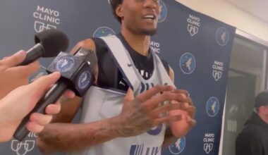 Jaden McDaniels on guarding Jokic in overtime “Jokic, I mean I couldn’t really do nothing that Rudy couldn’t do so I mean, I don’t know, I can’t guard him. I was just the last man that was tall enough to be honest, there is no answer for him, I ain’t gonna lie”