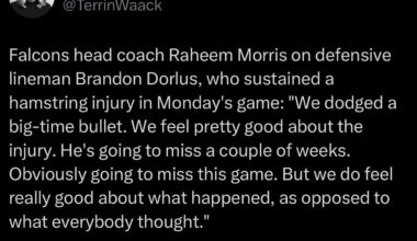 The Injury Brandon Doris sustained isn’t serious and is actually a Hamstring injury (Still out multiple weeks)