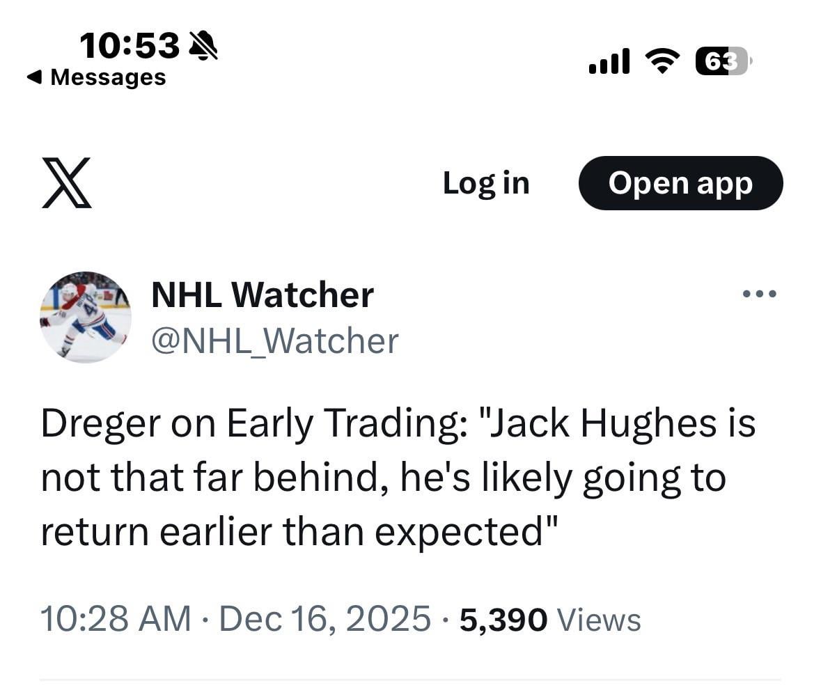 Jack Hughes is not far behind...