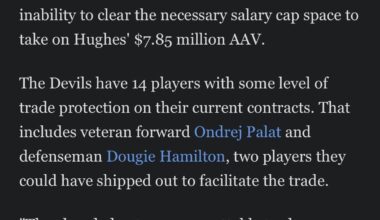 Snippet from today’s ESPN article: “[The Devils] handed out some regrettable trade protection in the past and it handcuffed them”