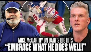 [The Pat McAfee Show] "Jaxson Dart's Running Game Is What Sets Him Apart!" - Mike McCarthy On Dart Taking Big Hits