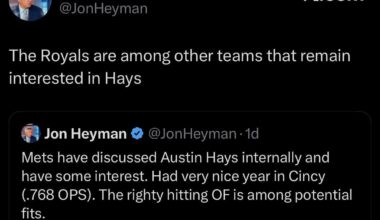 [Heyman] “The Royals are among other teams that remain interested in Hays”