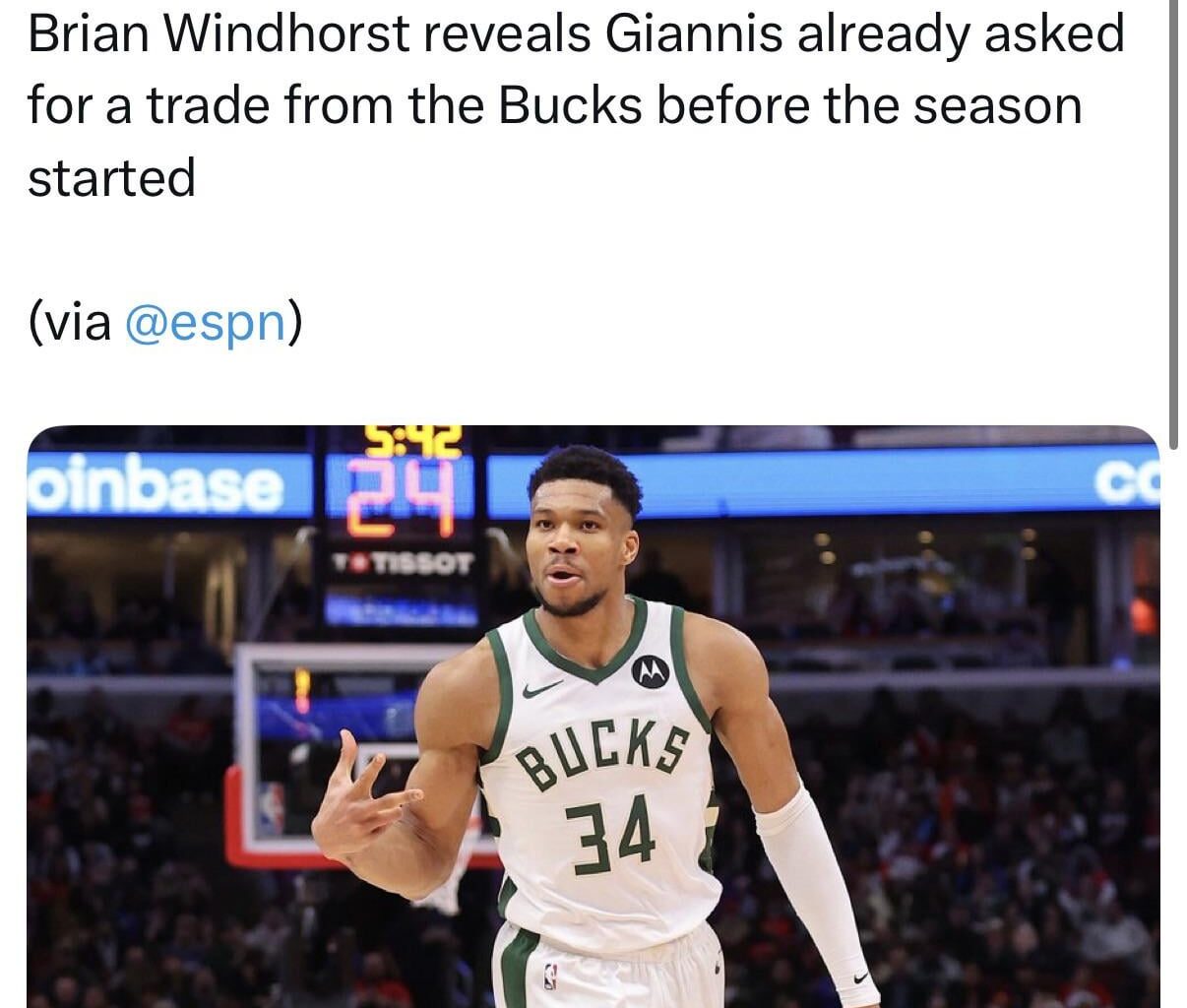 Giannis has already asked for a trade