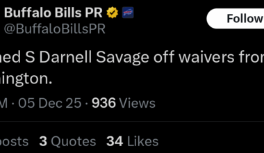 Bills claimed Darnell Savage off waivers from Washington