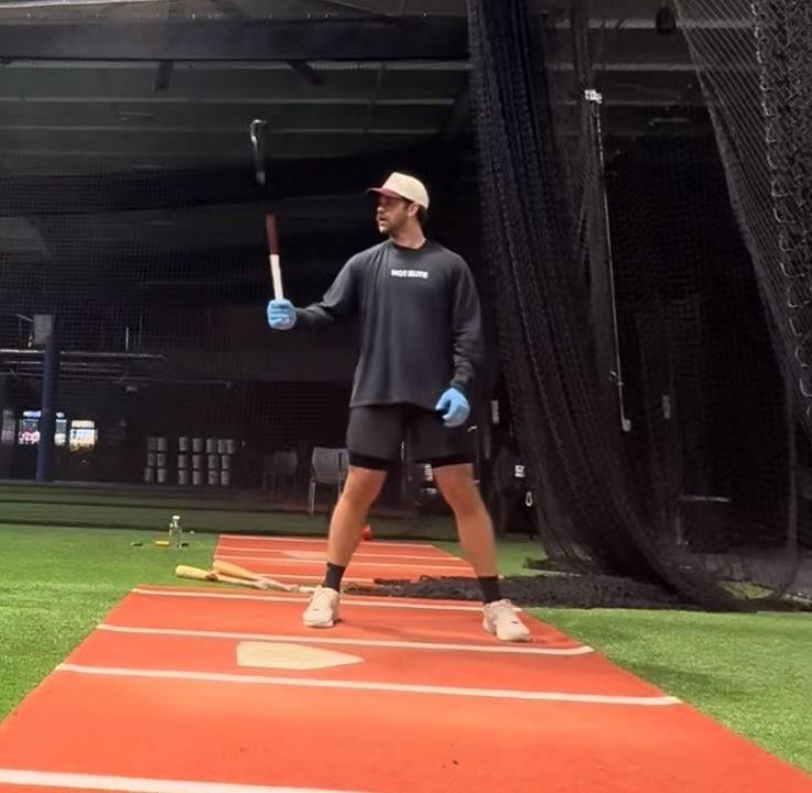 Via Bryce Harper on TikTok - Wearing a Shirt that says “Not Elite