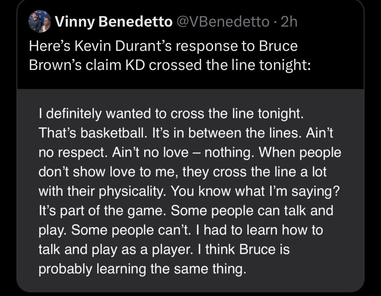 It takes a lot to get Cowboy 🤠 Bruce that fired up, KD definitely said some trashy BS😡🤬