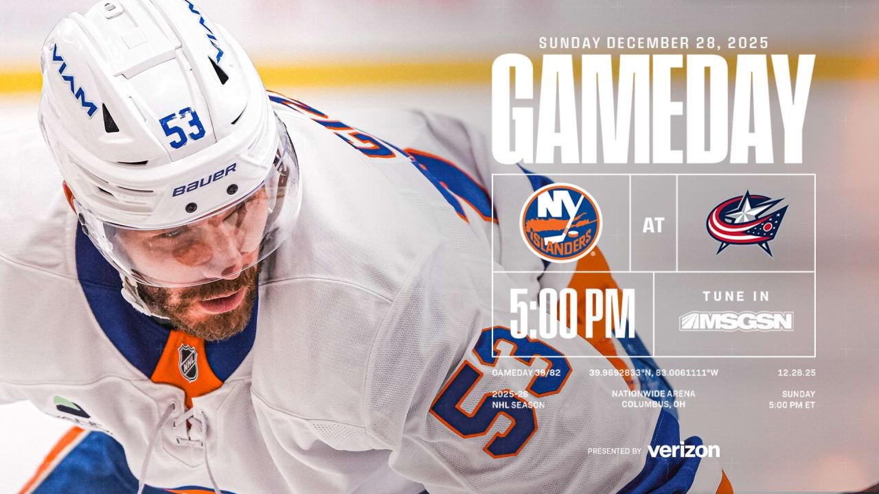 Game Thread: New York Islanders (21-13-4) at Columbus Blue Jackets (15-15-6) - 28 Dec 2025 - 5:00PM EST