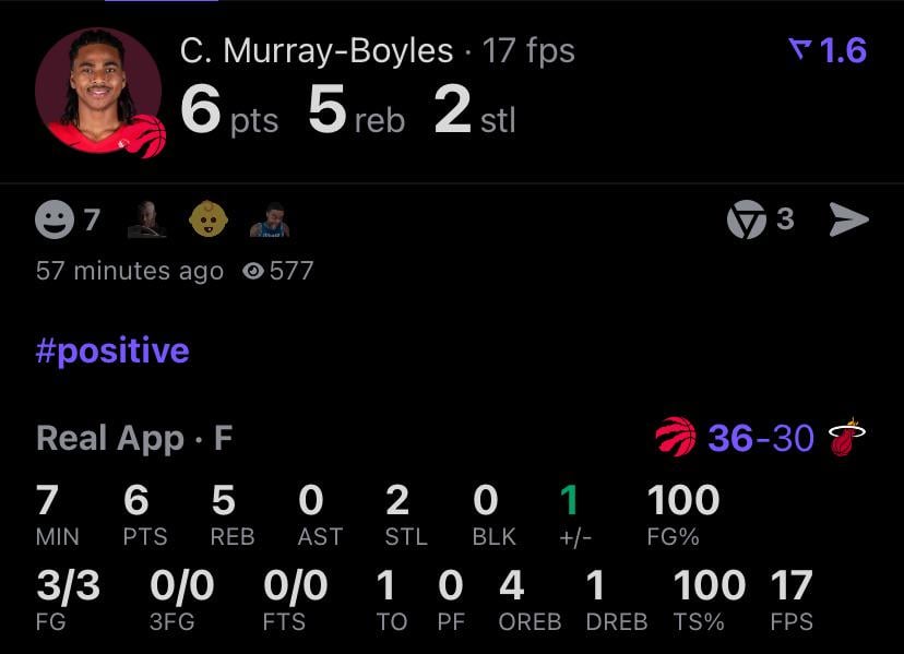 Aware it’s only midway through the 2nd half, but this is why you give CMB minutes man. He looks real nice just want to see him shoot more and he’ll be a killer ⭐️
