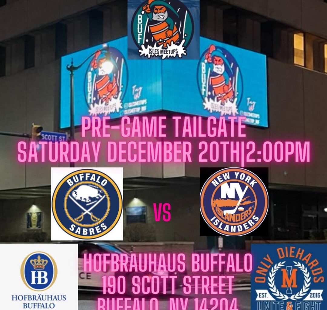 Join us in Buffalo tomorrow for a pre game tailgate at Hofbrauhaus Buffalo near the arena starting at 2pm