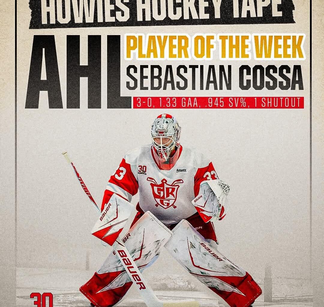 Sebastian Cossa Named AHL Player Of The Week
